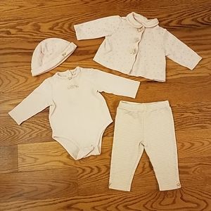 Little Me Baby Girl 4-piece Cardigan Pant Set